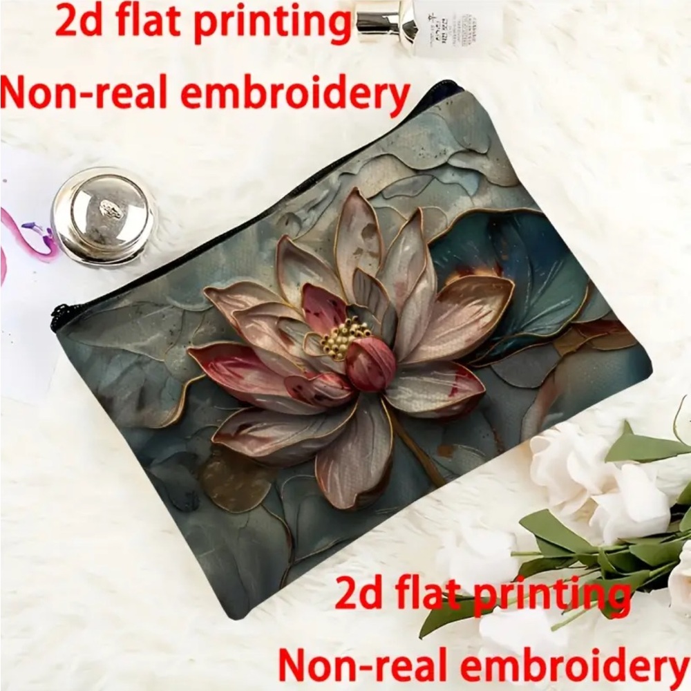 Flower Print Makeup Cosmetic Bag